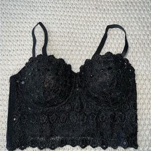 Adjustable black corset top size xs - Windsor